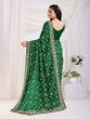 Dark Green Bandhani Printed Festive Saree