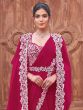 Rani Pink Floral Embellished Readymade Saree