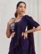 Midnight Purple Bridesmaid Sarees In Ruffle Style