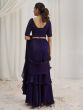 Midnight Purple Bridesmaid Sarees In Ruffle Style