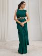 Teal Green Pre Stitched Saree In Organza