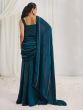 Teal Blue Hand Work Enhanced Bridesmaid Sarees