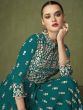 Turquoise Anarkali Salwar Suit With Embroidery