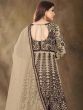 Cream Thread Embroidered Anarkali Style Suit