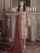 Beige Georgette Pant Style Salwar Kameez