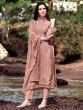 Peach Embroidered Straight Cut Salwar Kameez