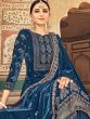 Blue Pant Style Salwar Kameez With Prints