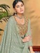 Grey Sequins Embroidered Pant Style Salwar Suit