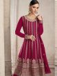 Pink Sequins Embroidered Flared Salwar Suit