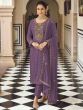 Purple Thread Embroidered Georgette Salwar Suit