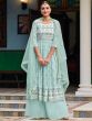 Blue Sequins Embroidered Palazzo Salwar Kameez