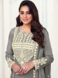 Grey Thread Embroidered Salwar Kameez