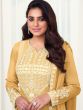 Yellow Festive Embroidered Sharara Salwar Suit