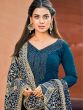 Blue Georgette Pant Style Salwar Kameez