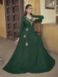 Dark Green Womesn Wear Gown In Muslin With Floor Length