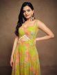 Multicolor Printed Womens Gown In Georgette