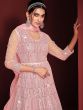 Pink Stone Embellished Anarkali Suit With Dupatta