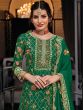 Green Thread Embroidered Palazzo Salwar Kameez