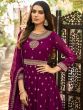 Purple Embroidered Anarkali Suit With Dupatta