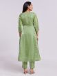 Pista Green Aline Kurta Set In Organza