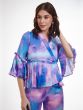 Multicolor Tie Dye Silk Top With Bottom