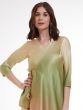 Olive Green Shaded Asymmetric Top With Bottom