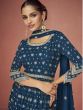 Blue Embroidered Palazzo Salwar Kameez