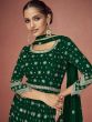 Green Sequins Embroidered Gathered Salwar Suit