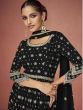 Black Embroidered Palazzo Salwar Suit With Dupatta