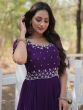 Violet Purple Georgette Gown For Womens