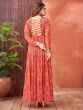 Red Thread Embroiderd Navratri Style Gown