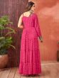 Pink Navratri Style Gown In Georgette