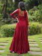 Maroon Navratri Style Gown In Rayon