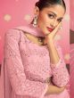 Pink Sequins Embroidered Palazzo Salwar Kameez