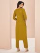 Dijon Yellow Party Wear Embroidered Dress