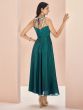 Rama Green Womens Gown In Chinon Silk