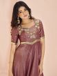 Mauve Embroidered Gown With Full Length