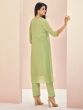 Pista Green Womens Dress In Hand Embroidery