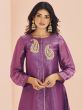 Purple Hand Work Dress With Full Sleeves