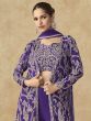 Purple Embroidered Top With Shurg In Georgette