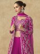 Rani Pink Zari Work Top With Sharara And Shurg