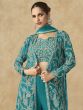 Green Heavy Embroidered Dress With Net Dupatta