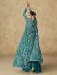 Green Heavy Embroidered Dress With Net Dupatta