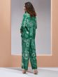 Green Printed Co-Ord Set In Silk