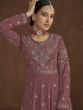 Pink Embroidered Georgette Salwar Suit With Dupatta