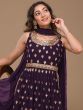 Purple Zari Salwar Kameez In Georgette