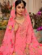 Pink Sharara Suit Set With Floral Dupatta