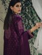 Purple Zari Yoke Augmented Palazzo Suit In Velvet