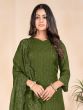 Dark Green Orgazna Salwar Suit In Pant Styled