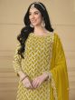 Yellow Sequins Embroidered Sharara Style Suit Set